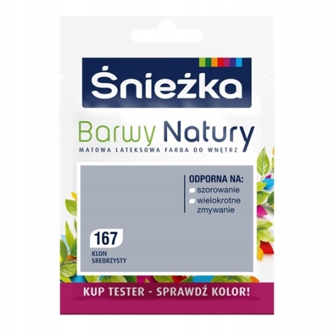ŚNIEŻKA Barwy Natury Farba Lateksowa TESTER klon srebrzys 167 25ML