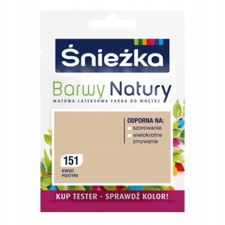 ŚNIEŻKA Barwy Natury Farba Lateksowa TESTER kwiat pustyni 151 25ML