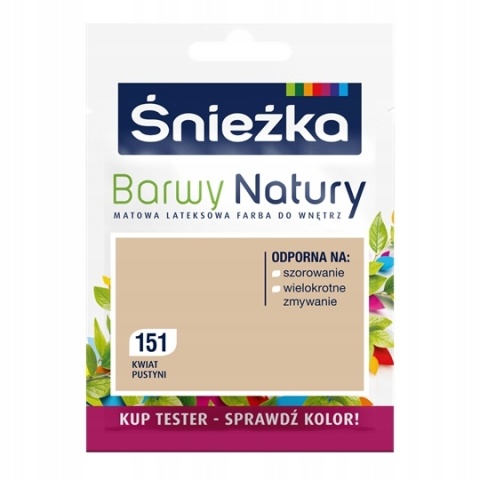 ŚNIEŻKA Barwy Natury Farba Lateksowa TESTER kwiat pustyni 151 25ML
