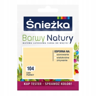 ŚNIEŻKA Barwy Natury Farba Lateksowa TESTER łany pszenicy 104 25ML