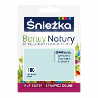 ŚNIEŻKA Barwy Natury Farba Lateksowa TESTER lazurow brzeg 180 25ML