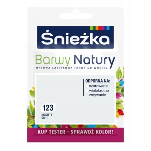 ŚNIEŻKA Barwy Natury Farba Lateksowa TESTER mglisty świt 123 25ML