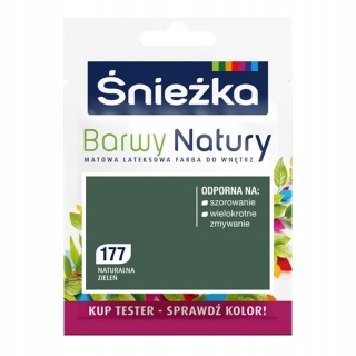 ŚNIEŻKA Barwy Natury Farba Lateksowa TESTER natura zieleń 177 25ML
