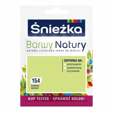 ŚNIEŻKA Barwy Natury Farba Lateksowa TESTER powiew wiosny 154 25ML