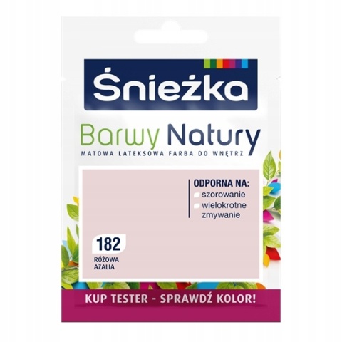ŚNIEŻKA Barwy Natury Farba Lateksowa TESTER różowa azalia 182 25ML