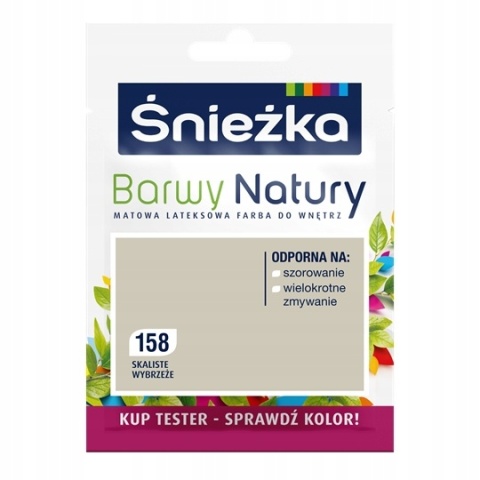 ŚNIEŻKA Barwy Natury Farba Lateksowa TESTER skalis wybrze 158 25ML