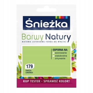 ŚNIEŻKA Barwy Natury Farba Lateksowa TESTER świeża limonk 179 25ML