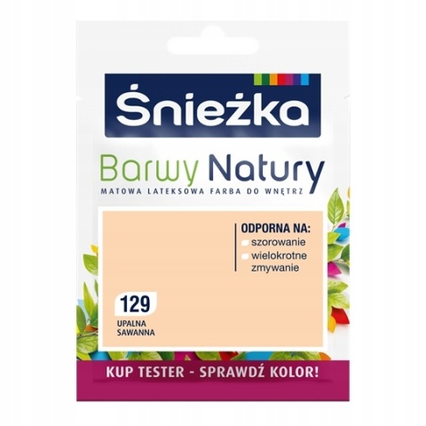 ŚNIEŻKA Barwy Natury Farba Lateksowa TESTER upalna sawann 129 25ML