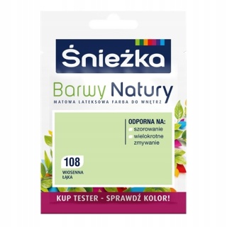 ŚNIEŻKA Barwy Natury Farba Lateksowa TESTER wiosenna łąka 108 25ML