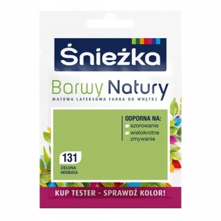 ŚNIEŻKA Barwy Natury Farba Lateksowa TESTER zielona herba 131 25ML