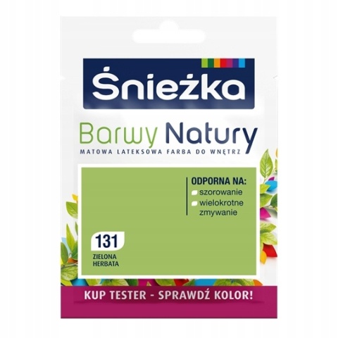 ŚNIEŻKA Barwy Natury Farba Lateksowa TESTER zielona herba 131 25ML