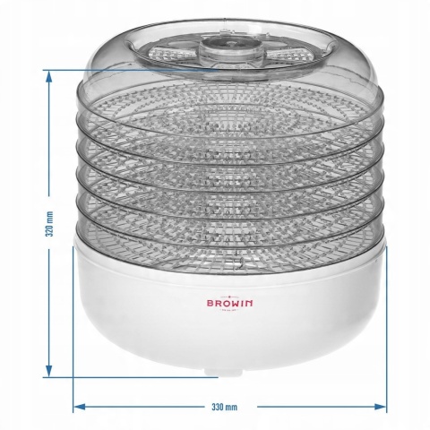 Suszarka do żywności 13,5L pojemności, 5 sit, biał