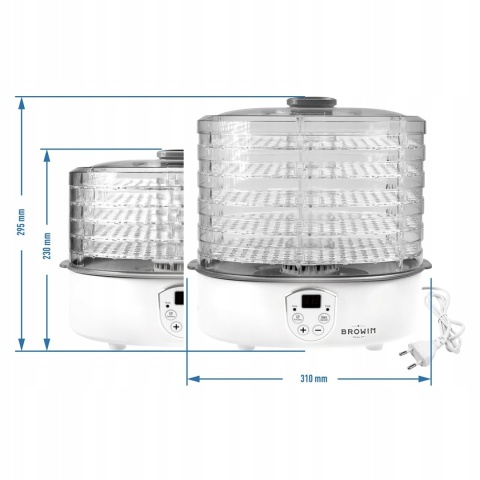 Suszarka do żywności z regulacją temp, 240W, trans