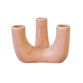 Świecznik długie świece ceramiczny różowy boho 3