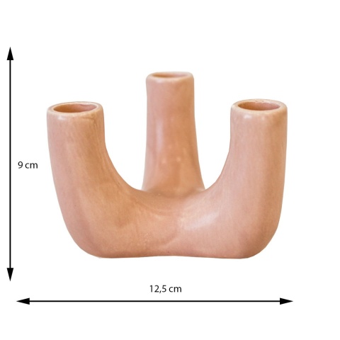 Świecznik długie świece ceramiczny różowy boho 3