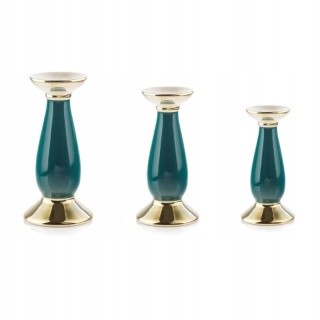 Świecznik - gold & green 3