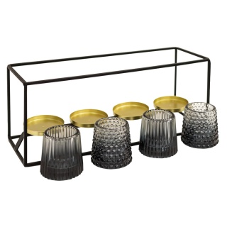 Świecznik podstawka na 4 tealighty zestaw szklany