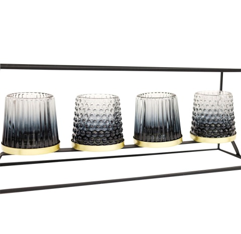 Świecznik podstawka na 4 tealighty zestaw szklany