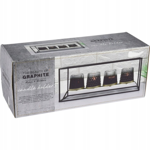 Świecznik podstawka na 4 tealighty zestaw szklany