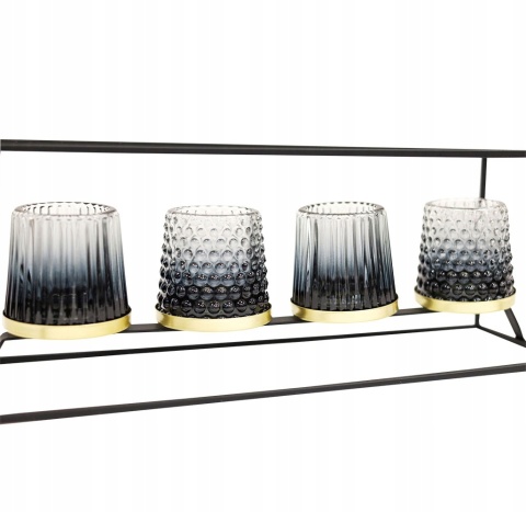 Świecznik podstawka na 4 tealighty zestaw szklany