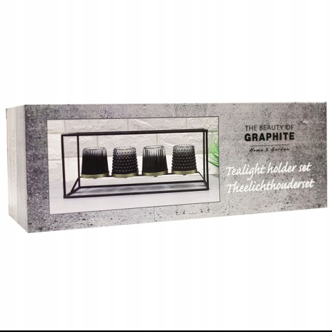 Świecznik podstawka na 4 tealighty zestaw szklany