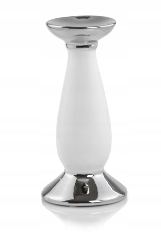 Świecznik - white & silver