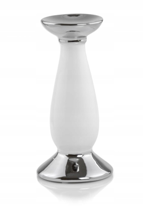 Świecznik - white & silver