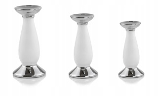 Świecznik - white & silver