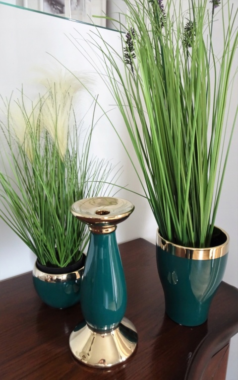 Świecznik - white & silver