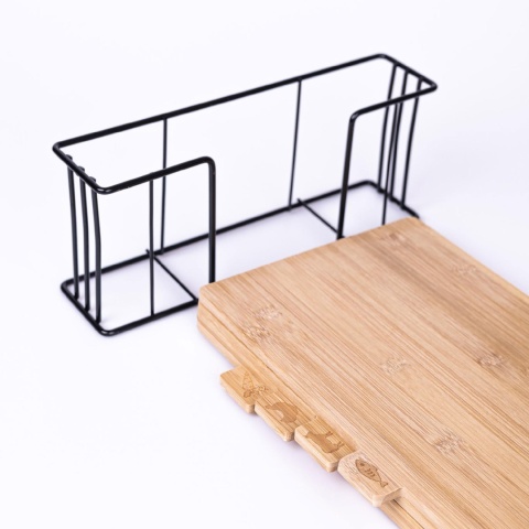 Zestaw bambusowych desek do krojenia stojak 4szt