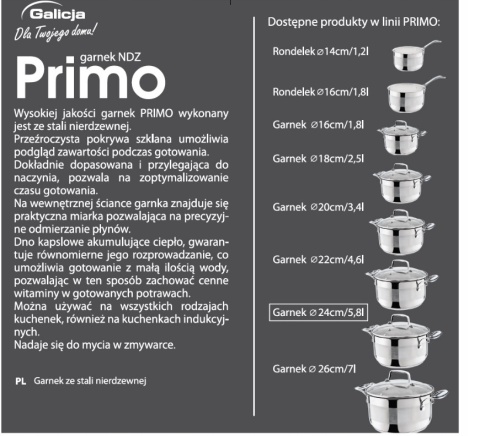 GARNEK PRIMO NDZ. 22CM/4,6L 5810