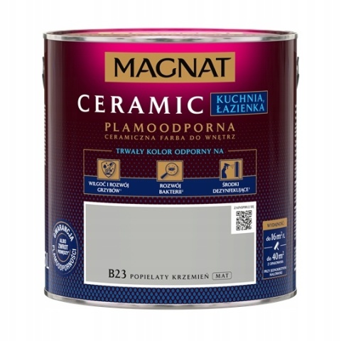 MAGNAT CERAMIC Kitchen Bathroom farba do kuchni lub łazienki popiel krzemień B23 2,5L