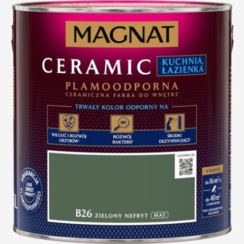 MAGNAT CERAMIC Kitchen Bathroom farba do kuchni lub łazienki zielony nefryt B26 2,5L
