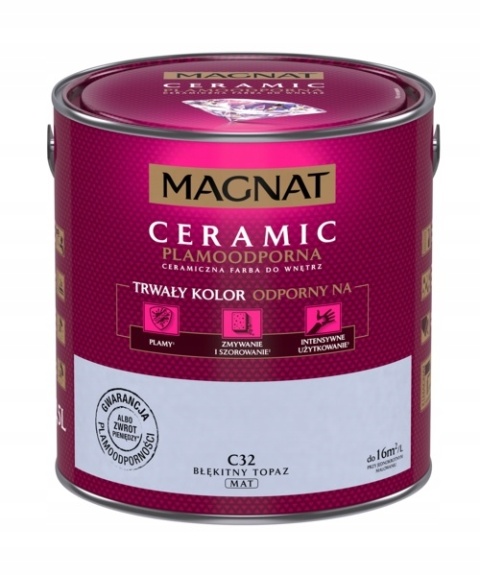 MAGNAT CERAMIC farba ceramiczna BŁĘKITNY TOPAZ C32 2,5L