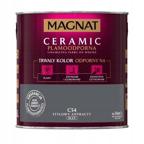 MAGNAT CERAMIC farba ceramiczna STYLOWY ANTRACYT C54 2,5L