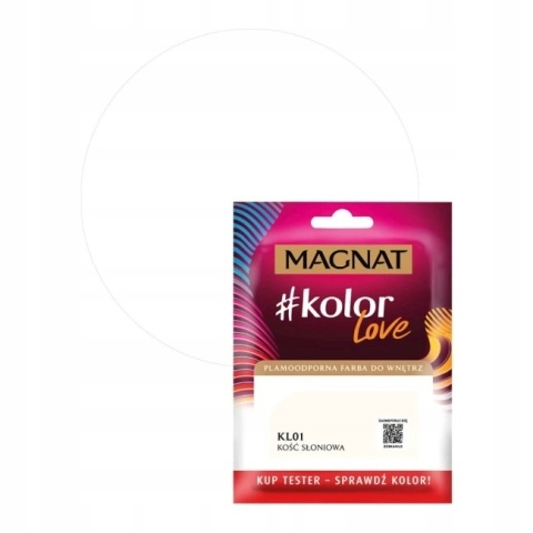 MAGNAT KOLOR LOVE TESTER farba plamoodporna KL01 kość słoniowa 25ML