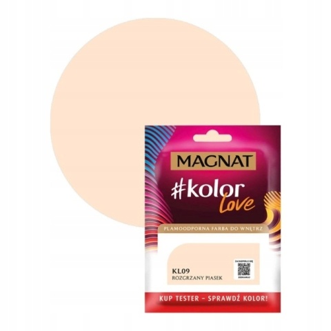 MAGNAT KOLOROWE LOVE farba plamoodporna TESTER KL09 rozgrza pias 25ML