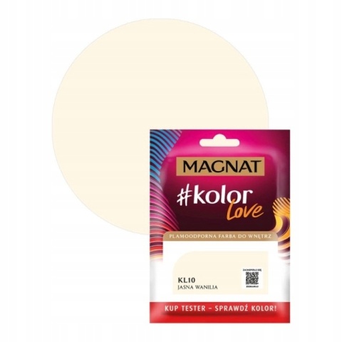 MAGNAT KOLOROWE LOVE farba plamoodporna TESTER KL10 jasna wanili 25ML
