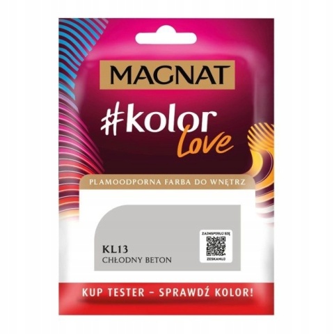 MAGNAT KOLOROWE LOVE farba plamoodporna TESTER KL13 chłodny beto 25ML