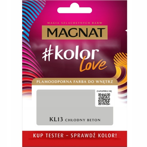 MAGNAT KOLOROWE LOVE farba plamoodporna TESTER KL13 chłodny beto 25ML