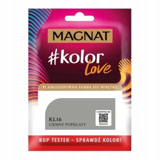 MAGNAT KOLOROWE LOVE farba plamoodporna TESTER KL16 ciemny popie 25ML
