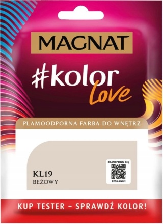 MAGNAT KOLOROWE LOVE farba plamoodporna TESTER KL19 beżowy 25ML