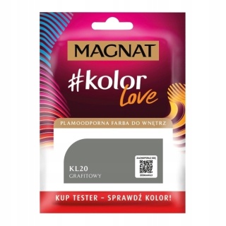 MAGNAT KOLOROWE LOVE farba plamoodporna TESTER KL20 grafitowy 25ML