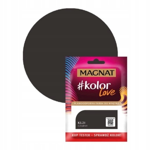 MAGNAT KOLOROWE LOVE farba plamoodporna TESTER KL21 czarny 25ML