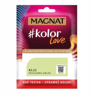 MAGNAT KOLOROWE LOVE farba plamoodporna TESTER KL22 pistac ziele 25ML