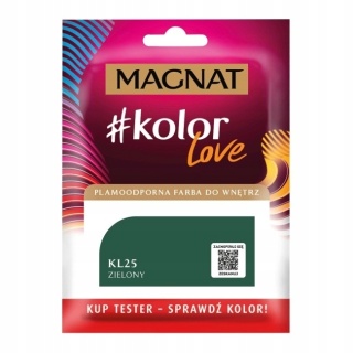 MAGNAT KOLOROWE LOVE farba plamoodporna TESTER KL25 zielony 25ML