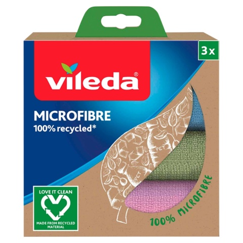 VILEDA ŚCIERECZKA MIKROFIBRA 100% RECYCLED 3 SZT