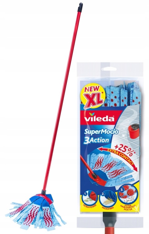 VILEDA mop paskowy 3 ACTION VELOUR art. 140008 op/10szt